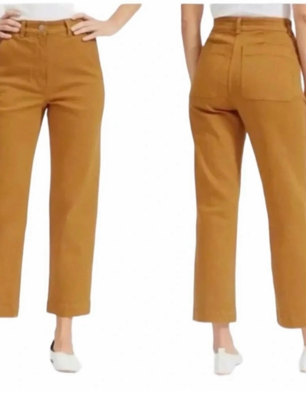 Everlane High-Waisted Straight Crop jeans in Caramel
